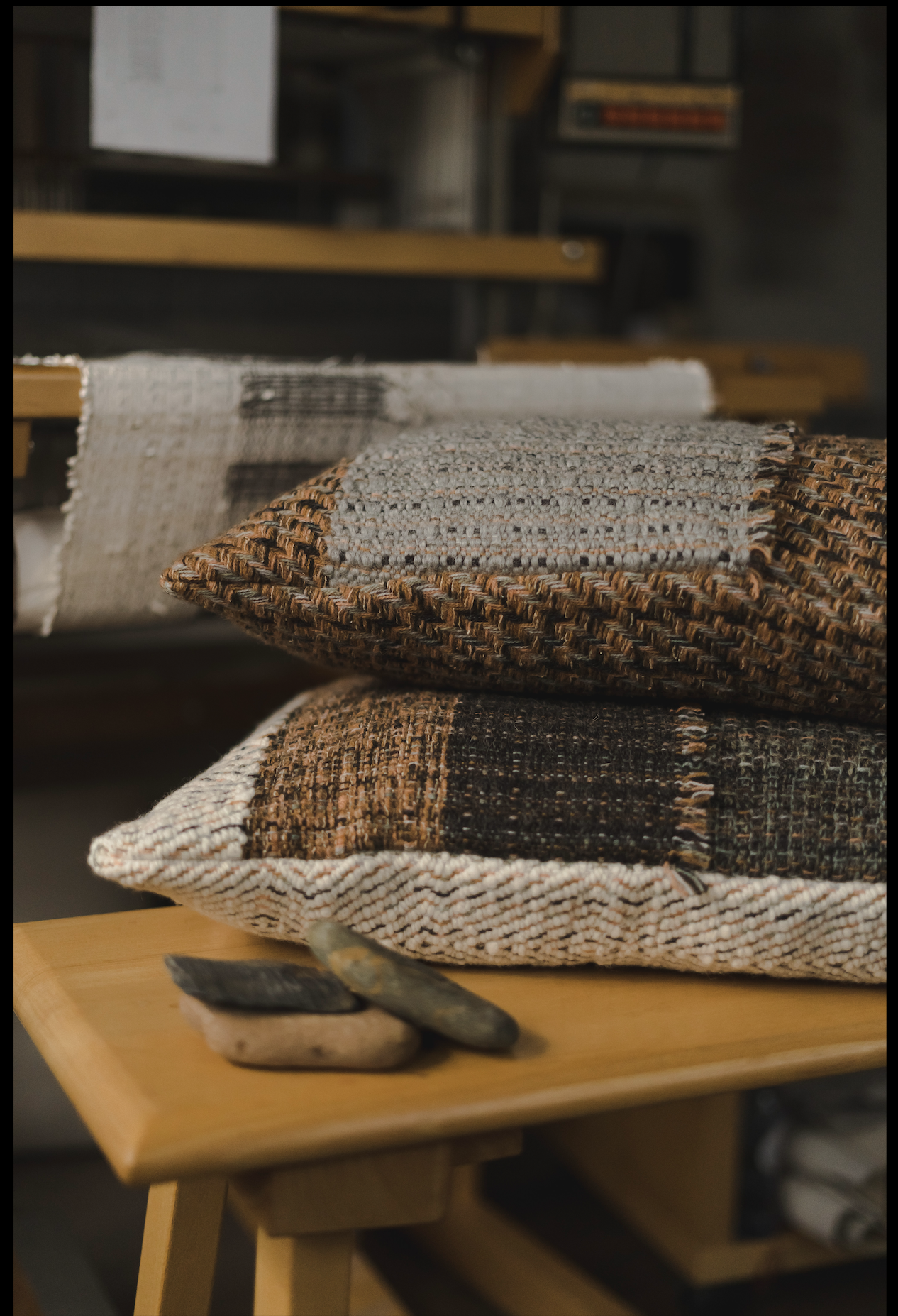 Handwoven cushions unique in earthy colours