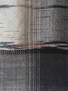 Handwoven textile art black and white